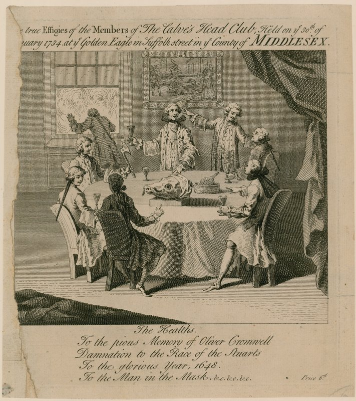 The Calves Head Club于1734年1月30日在萨福克街的金鹰酒店举行 作者 英语学校