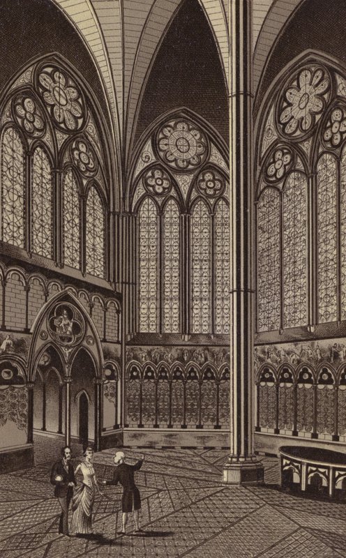 The Chapter House, Salisbury Cathedral (litho) 作者 英语学校