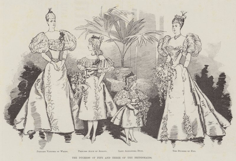 法夫公爵夫人和三个伴娘（版画） 作者 英语学校