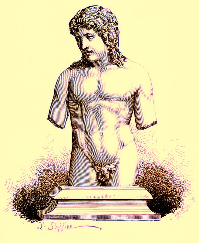 梵蒂冈的爱神，梵蒂冈的雕像，Victor Duruy的罗马历史插图，1884年出版（数字增强图像） 作者 英语学校