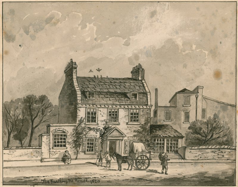 The Farthing Pie House，伦敦，原始图纸日期为1820年（纸上写着） 作者 英语学校
