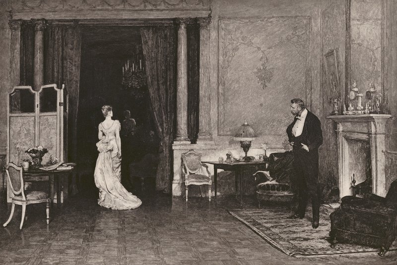 第一朵云》，取材于 W Q Orchardson，RA（石版画） 作者 英语学校