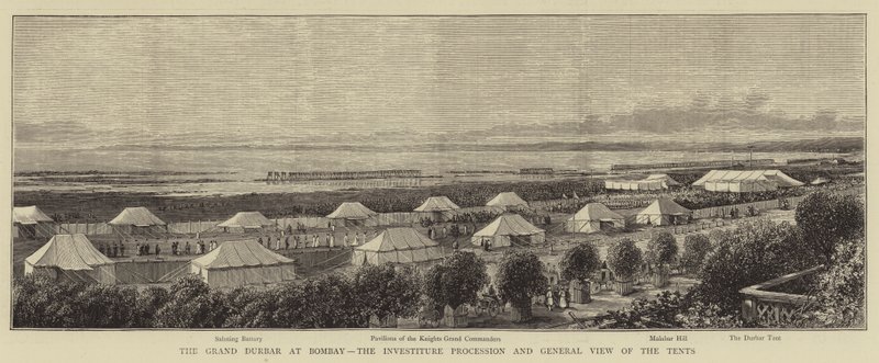 The Grand Durbar at Bombay, the Investiture Procession and General View of the Tents (engraving) 作者 英语学校