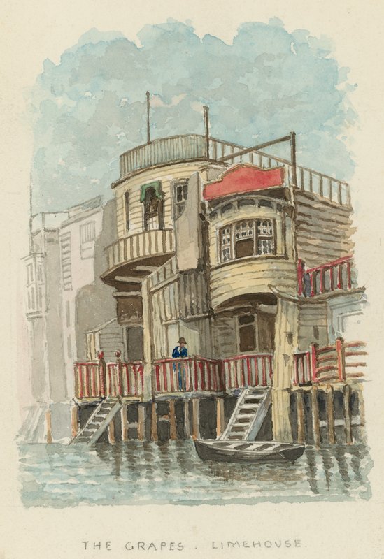 The Grapes，Limehouse，伦敦（纸上写着） 作者 英语学校