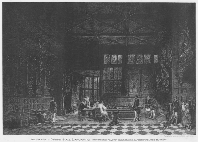 The Great Hall, Speke Hall, Lancashire (litho) 作者 英语学校