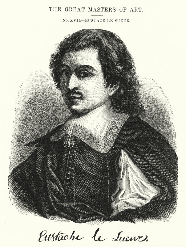 艺术大师尤斯塔斯-勒苏尔（雕刻）（The Great Master of Art, Eustace Le Sueur）。 作者 英语学校