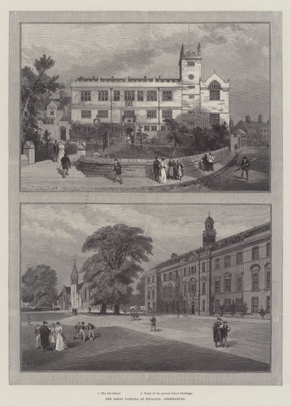 英格兰的伟大学校，什鲁斯伯里（版画） 作者 英语学校