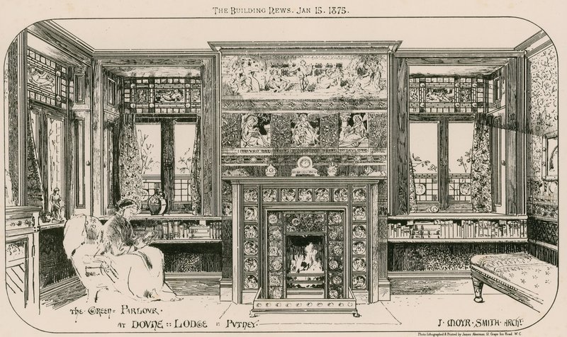 Dovne Lodge的绿色客厅，Putney，伦敦 作者 英语学校