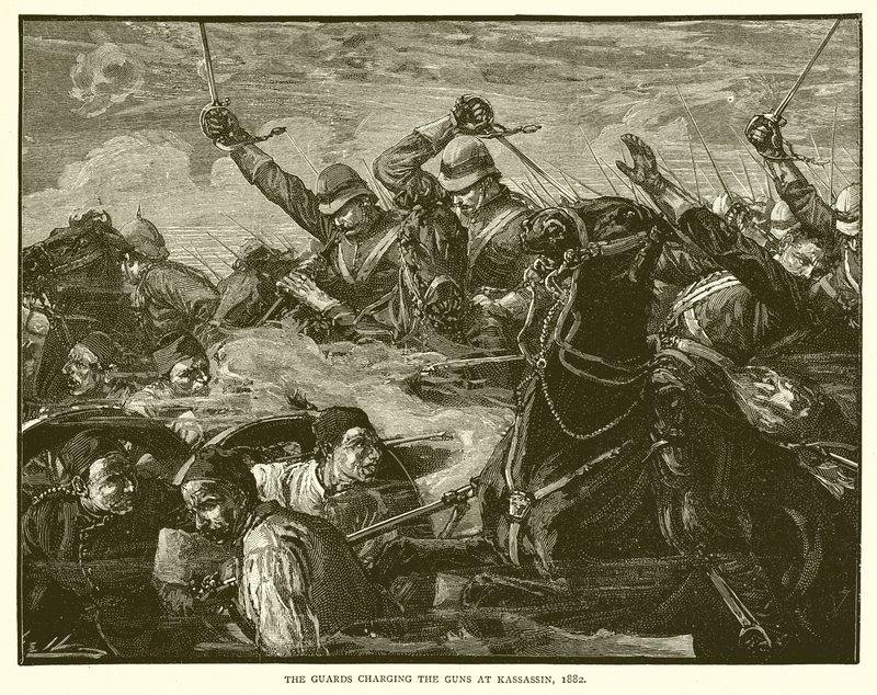 卫兵在1882年在卡萨辛为枪支收费 作者 英语学校