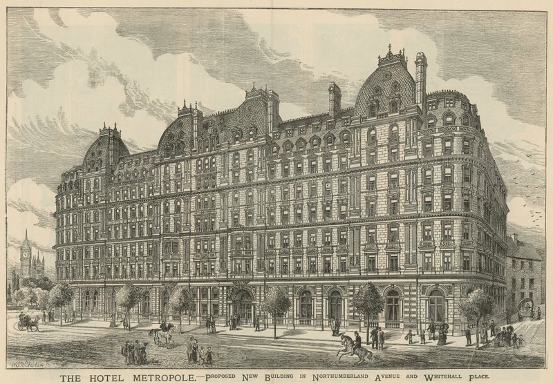 Hotel Metropole酒店拟建于诺森伯兰大道和白厅广场的新建筑 作者 英语学校