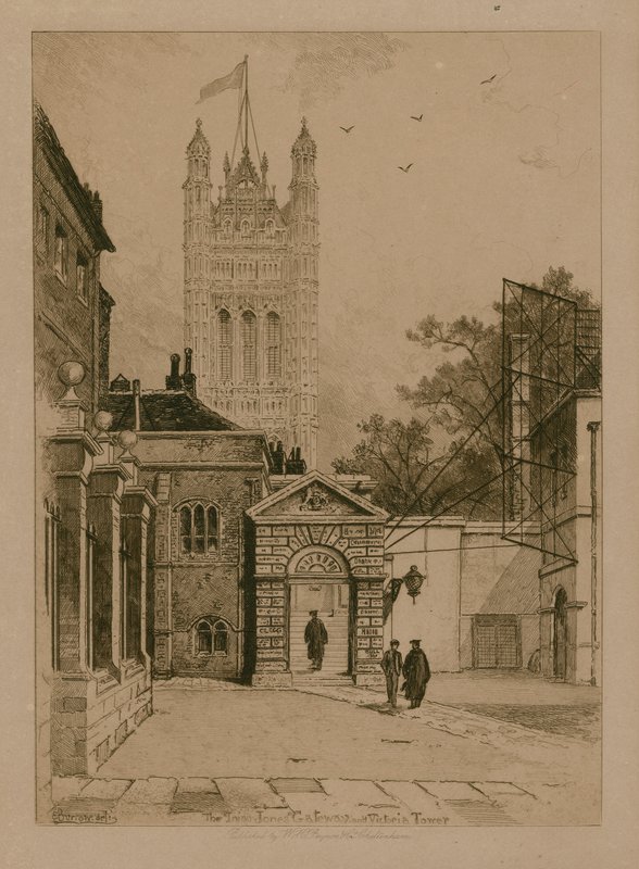 威斯敏斯特学校的Inigo Jones Gateway和维多利亚塔 作者 英语学校