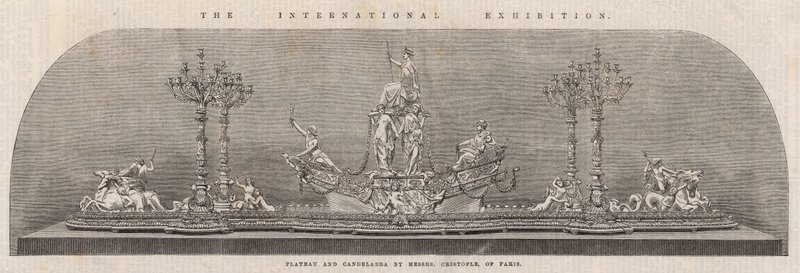 国际展览;高原和烛台由巴黎的Messrs Cristofle 作者 英语学校
