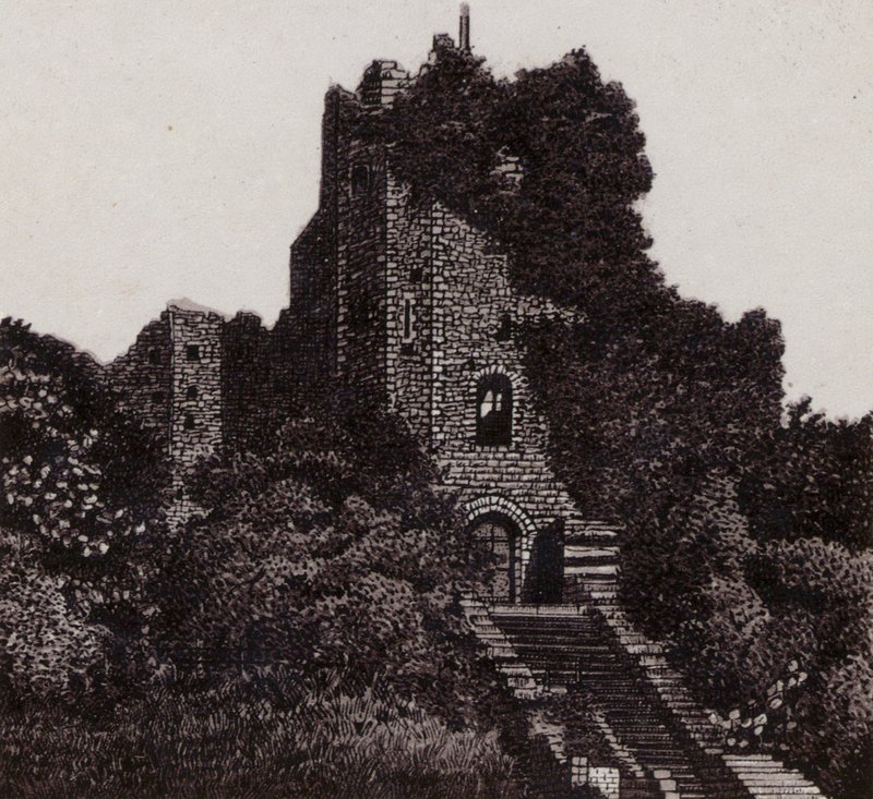 The Keep，加的夫城堡（石版画） 作者 英语学校