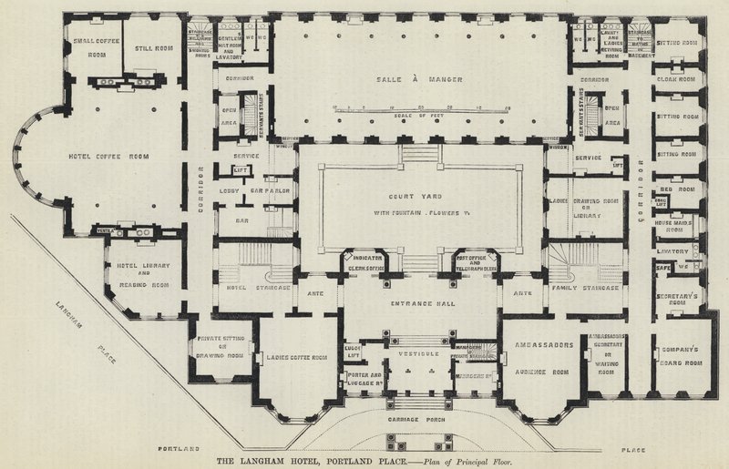The Langham Hotel, Portland Place (engraving) 作者 英语学校