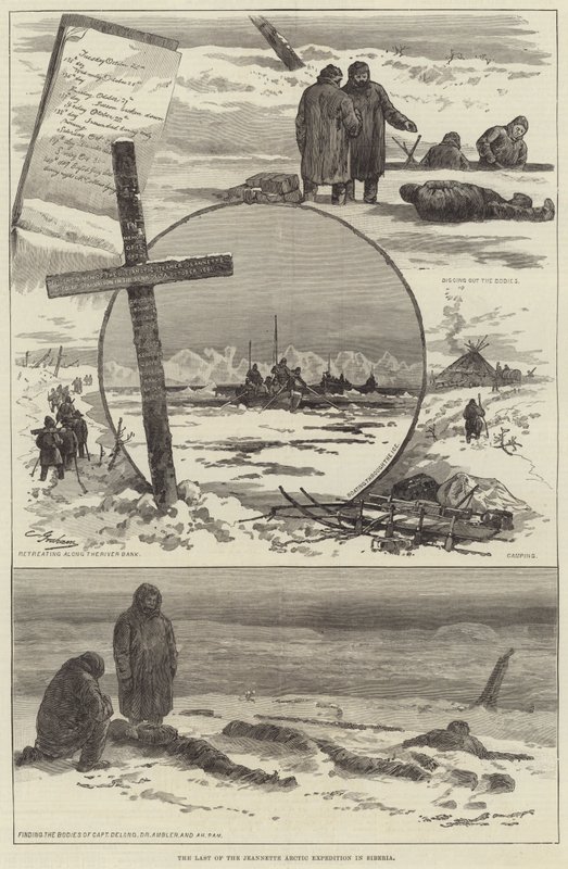 珍妮特北极探险队在西伯利亚的最后一次（版画） 作者 英语学校
