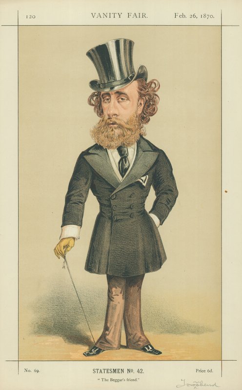 The Marquis（John）Townshend，The Beggars Friend，1870年2月26日，名利场漫画 作者 英语学校