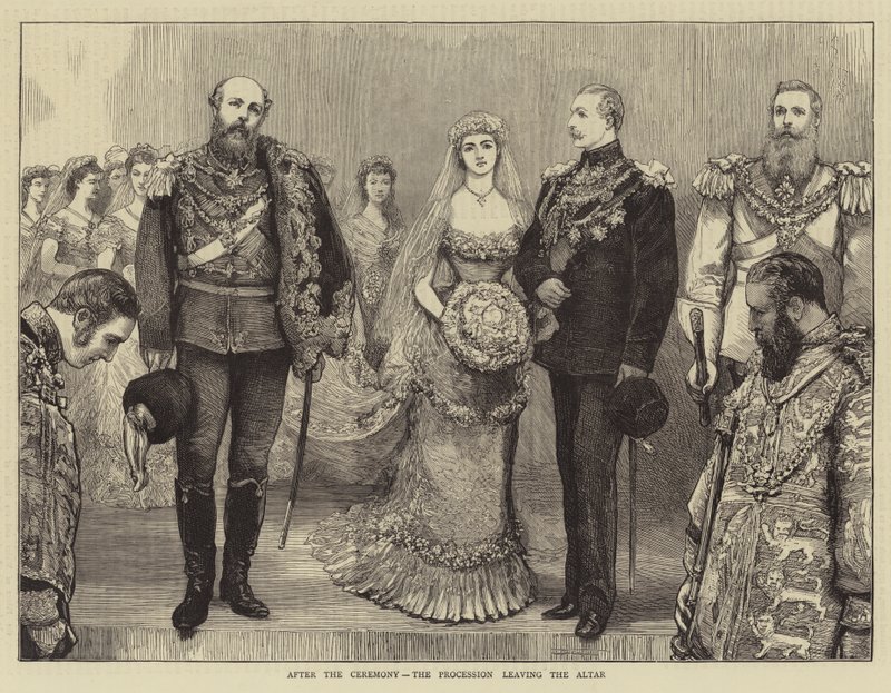 The Marriage of the Duke of Connaught, after the Ceremony, the Procession leaving the Altar (engraving) 作者 英语学校