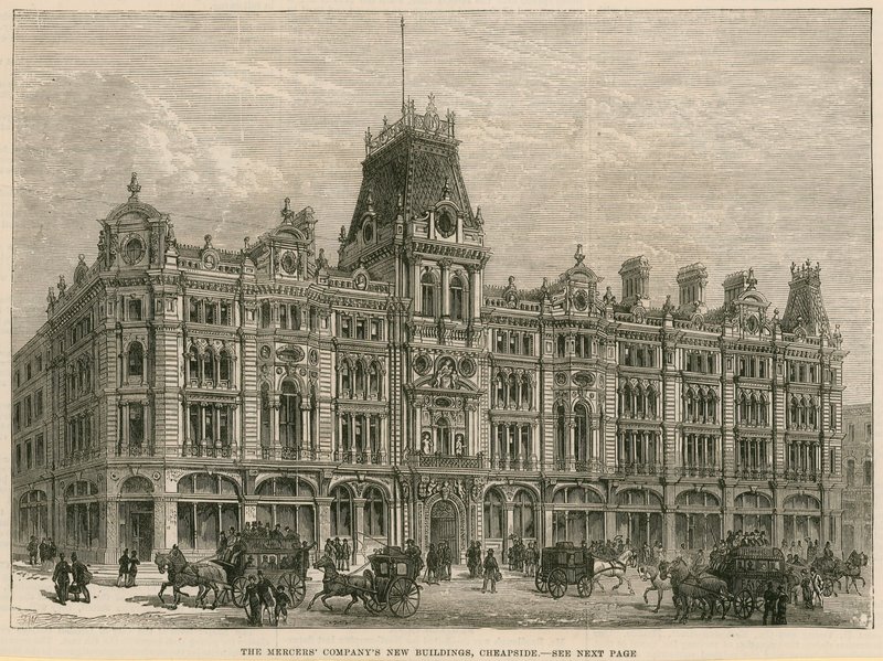 Mercers Companys新建筑物，Cheapside，伦敦 作者 英语学校