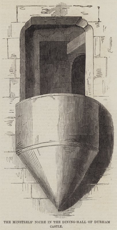 达勒姆城堡餐厅的吟游诗人壁龛（版画） 作者 英语学校