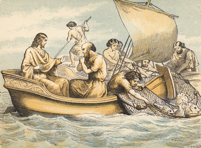 The Miraculous Draught of Fishes (coloured engraving) 作者 英语学校