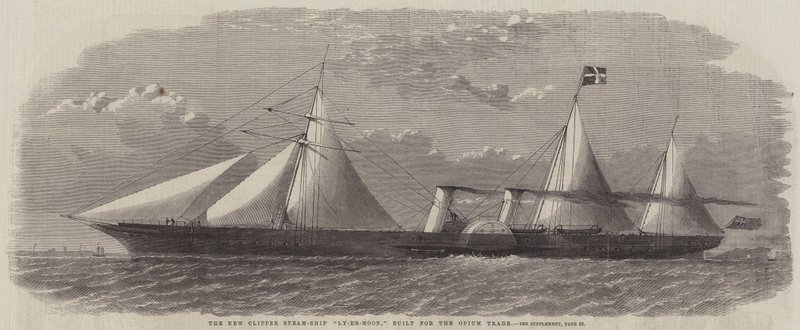 为鸦片贸易建造的新型快船“Ly-Ee-Moon”（雕刻） 作者 英语学校