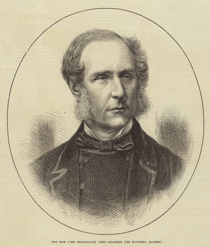 新任大法官，塞尔伯恩勋爵 (Sir Roundell Palmer)（版画） 作者 英语学校