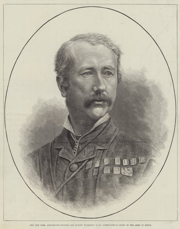 The New Peer, 中将 Garnet Wolseley 爵士，GCB，埃及陆军总司令（雕刻） 作者 英语学校