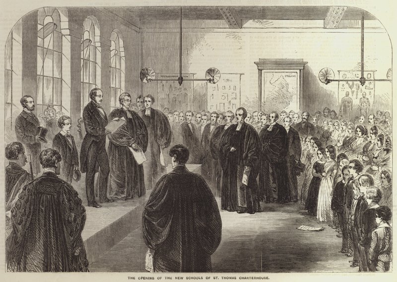 The Opening of the New Schools of St Thomas Charterhouse (engraving) 作者 英语学校