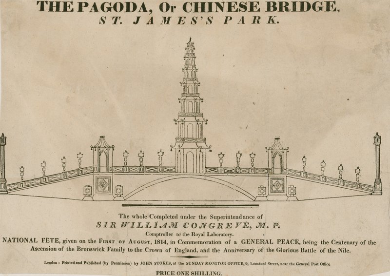 宝塔，或中国桥，圣詹姆斯公园，伦敦 作者 英语学校