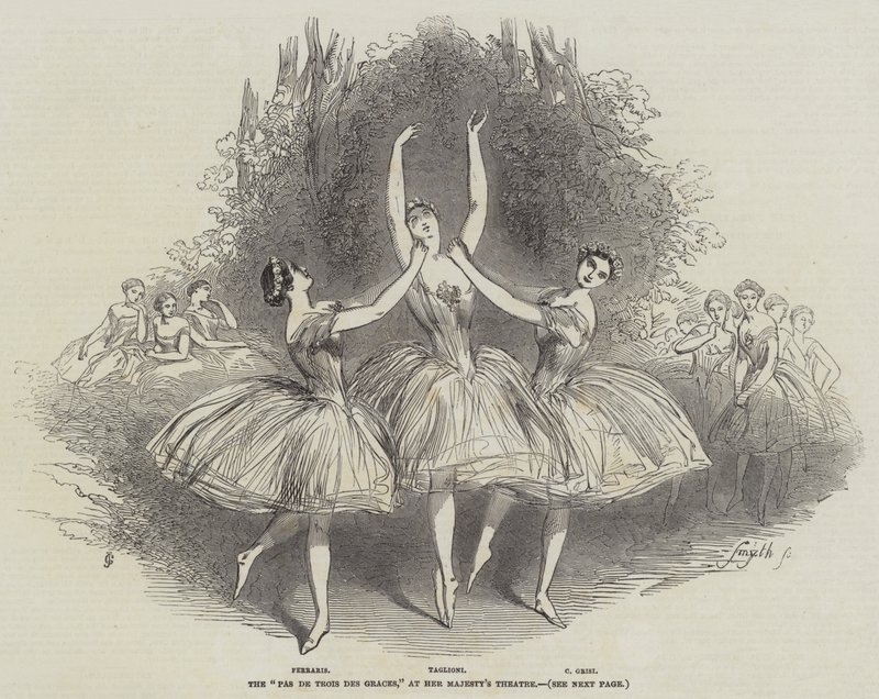 女王陛下剧院的“Pas de Trois des Graces”（雕刻） 作者 英语学校