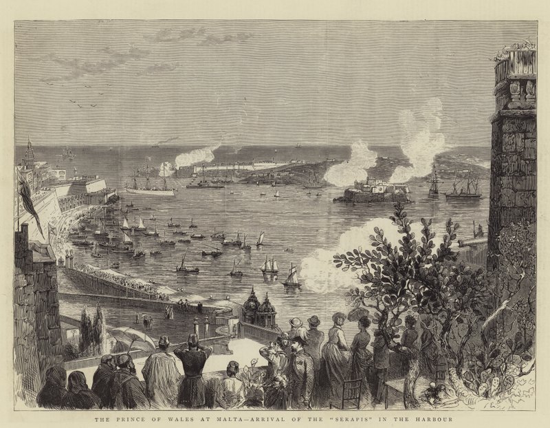 The Prince of Wales at Malta, Arrival of the "Serapis" in the Harbour (engraving) 作者 英语学校