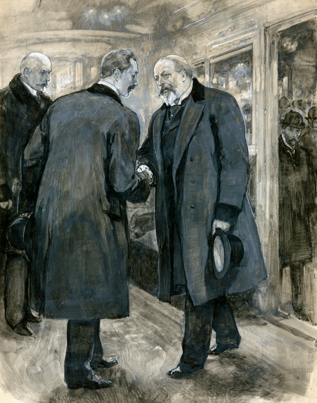 1901年1月20日威尔士亲王迎接德国皇帝查令十字车站（wc on paper） 作者 英语学校
