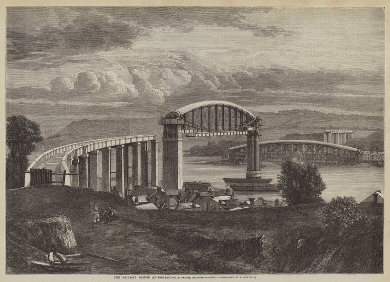 The Railway Bridge at Saltash, I K Brunel, Engineer (engraving) 作者 英语学校