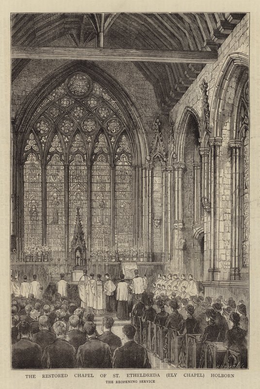 The Restored Chapel of St Etheldreda (Ely Chapel) Holborn (engraving) 作者 英语学校