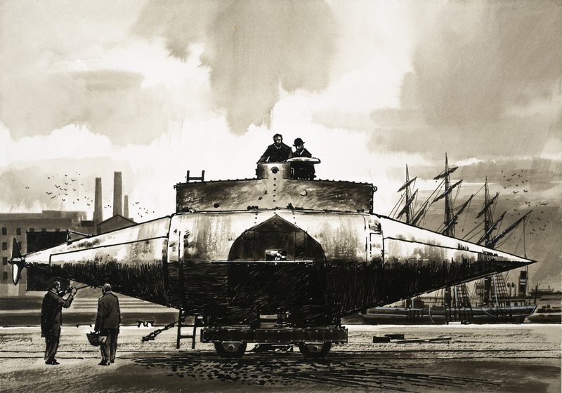 1879年由乔治·加勒特牧师创建的“Resurgam”潜艇 作者 英语学校