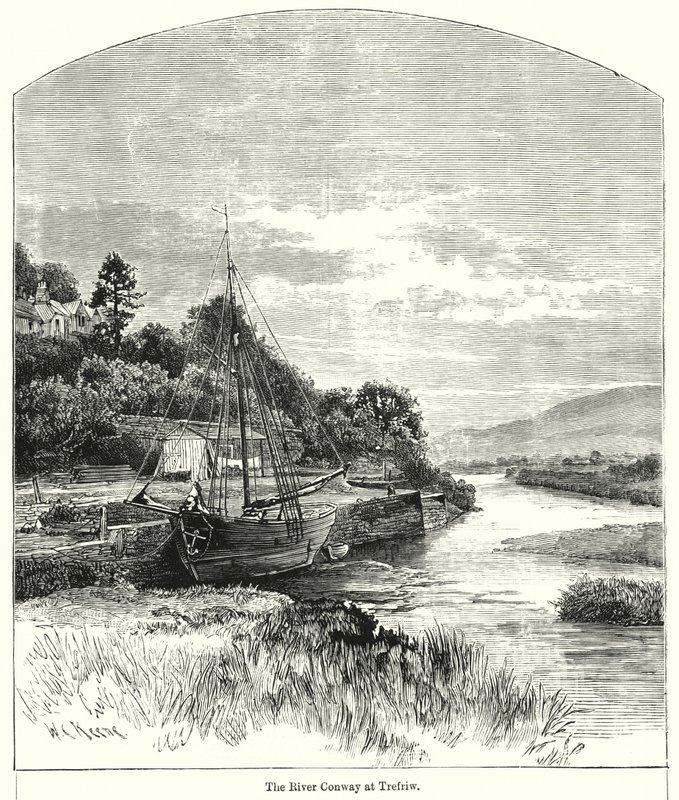 The River Conway at Trefriw (engraving) 作者 英语学校