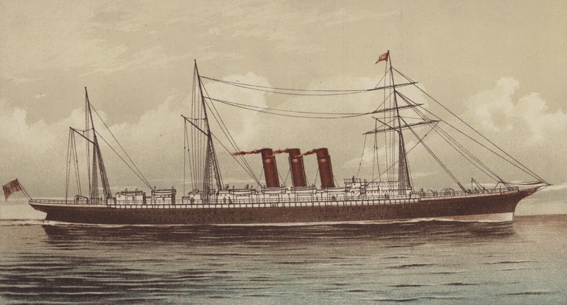 SS "纽约市 "号，英曼和国际线（chromolitho）。 作者 英语学校