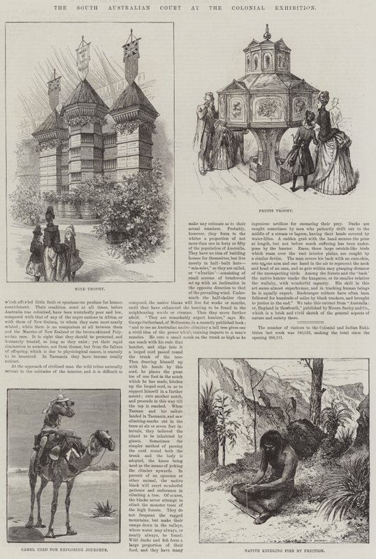 殖民展览中的南澳大利亚法院（版画） 作者 英语学校