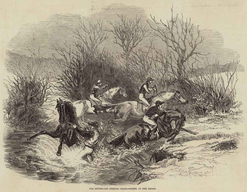 The Southgate Steeple Chase, Scene at the Brook (engraving) 作者 英语学校