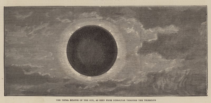 The Total Eclipse of the Sun, as seen from Gibraltar through the Telescope (engraving) 作者 英语学校