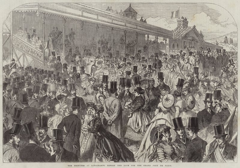 The Tribunes at Longchamps before the Race for the Grand Prix de Paris (engraving) 作者 英语学校