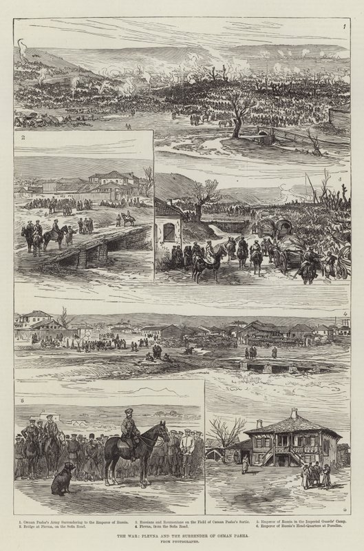 战争、普列夫纳和奥斯曼帕夏的投降（版画） 作者 英语学校