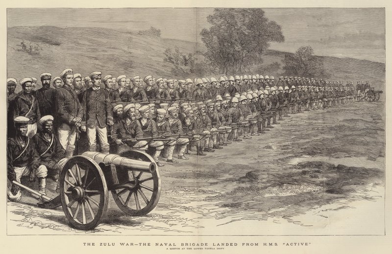 The Zulu War, the Naval Brigade landed from HMS "Active" (engraving) 作者 英语学校