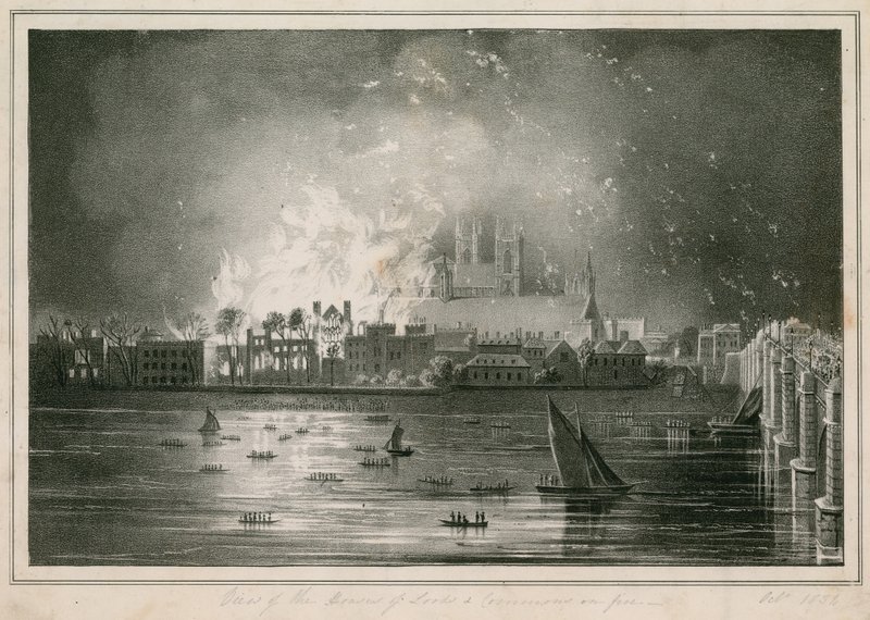 1834年10月16日议会大厦被火烧毁 作者 英语学校