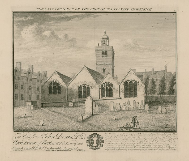 St Leonard Shoreditch教堂的东部前景 作者 英语学校