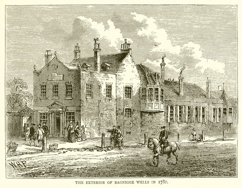 Bagnigge Wells的外观于1780年 作者 英语学校
