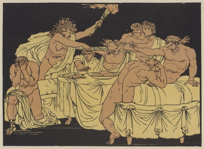 盛宴上的怒火（彩色石版画） 作者 英语学校