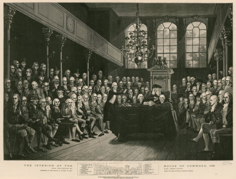 下议院的内部，1793年 作者 英语学校