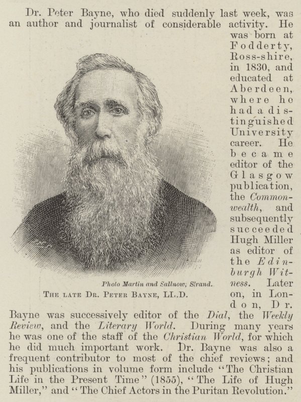 已故的 Peter Bayne 博士，LLD（雕刻） 作者 英语学校