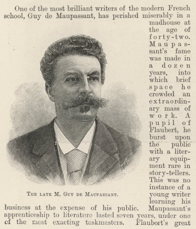 已故的 M Guy de Maupassant (雕刻) 作者 英语学校